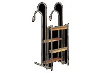 3 Teak Basamaklı Katlanır Merdiven